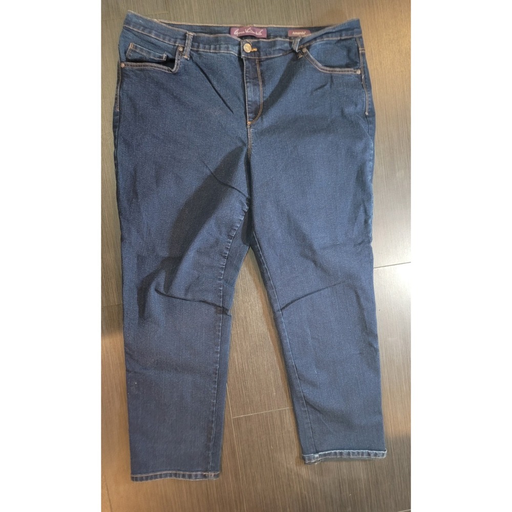 Gloria Vanderbilt Womens Amanda Jeans 18W Dark Wash Straight Leg Stretch